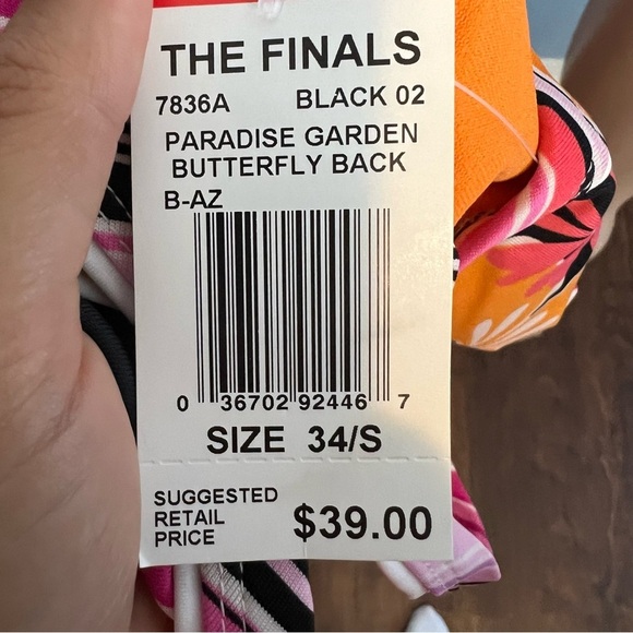 The Finals Paradise Butterfly Back One Piece Swimsuit Pink and Black - Picture 12 of 12